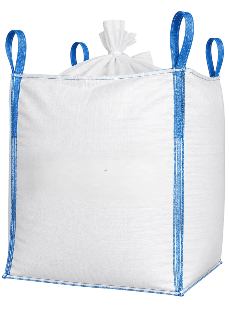 Four-panel FIBC bag with blue stitching